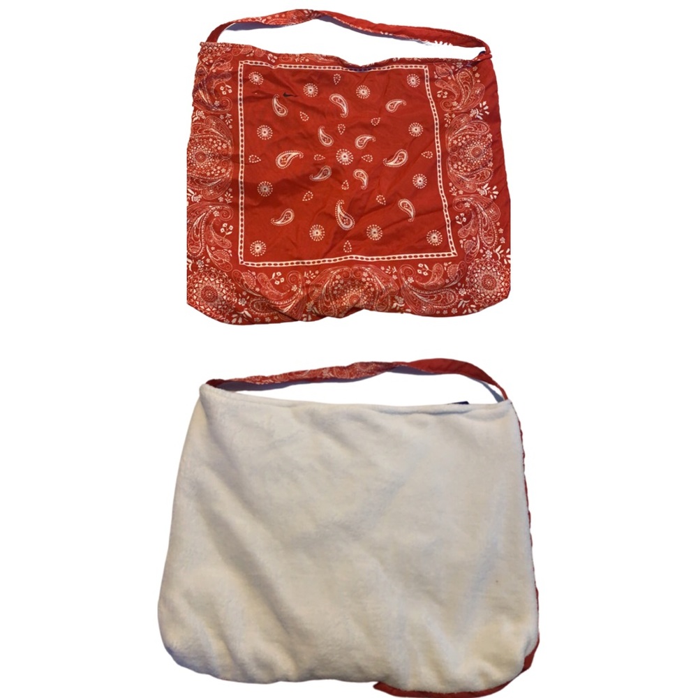 Nike Half black bandanna half white fur side bag